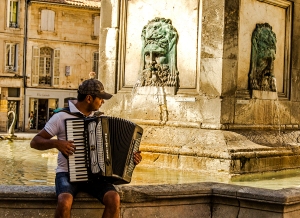 This guy was out on the Place playing stereotypical French songs on the accordion for quite a while!